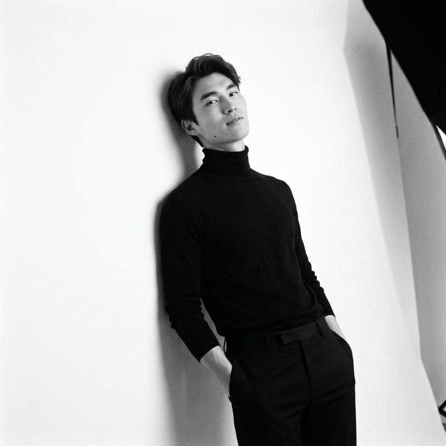 Black turtleneck editorial portrait